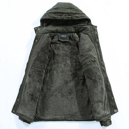 Neue einfache Baumwoll -Herrenjacke mit Kapuze mit Kapuze mit Kapuze