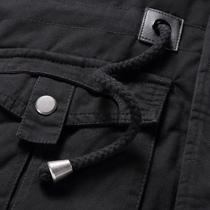 سترة رجالية ذات ياقة طويلة دافئة من الفرو