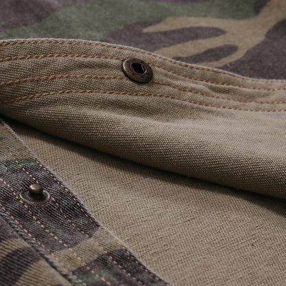 Outdoor Camo Denim Workwear Men's Long Sleeve Shirt