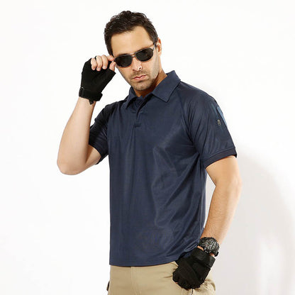 Camiseta para hombres de solapa de secado rápido de camuflaje