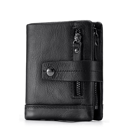 Retro Multifunction Leather Zipper Coin Money Men's Wallet