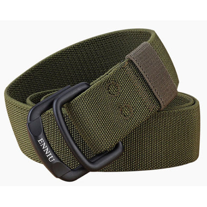 Casual Nylon Double Buckle Elastic Adjustable Belt - KINGEOUS