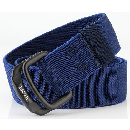 Casual Nylon Double Buckle Elastic Adjustable Belt - KINGEOUS