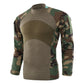 Military Stand Collar Split Joint Breathable Men's T-shirt