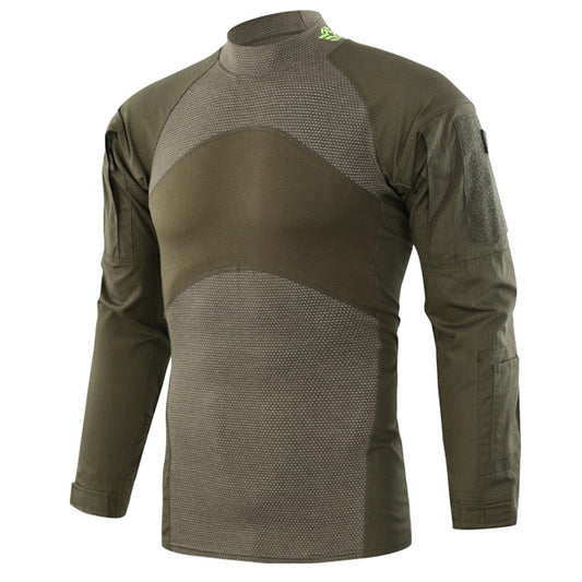 Camiseta de Militar Stand Collar Split Joint Breathable Men
