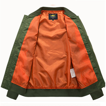 Chaqueta delgada de collar de béisbol de bordado de leisure máximo a 8xl