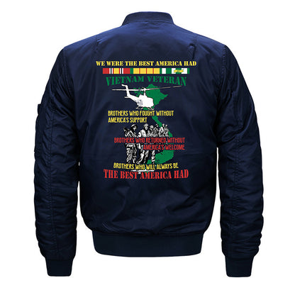 Chaqueta piloto delgada de bordado de batalla máxima a 8xl