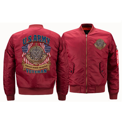 Max a 8xl Bordado de EE. UU. Jaqueta piloto delgada