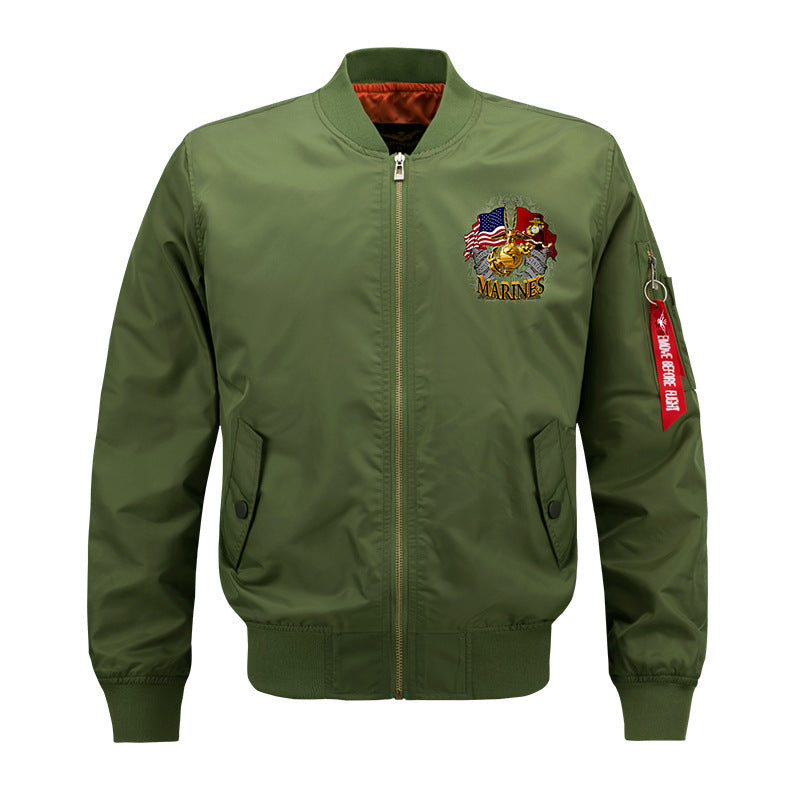 Max To 8XL Marines Embroidery Thicken Pilot Thin Jacket