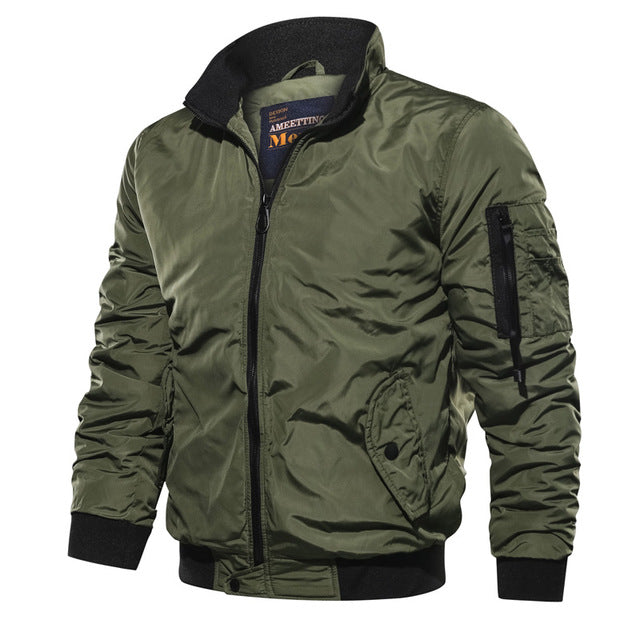 Casual Solid Color Flying Men's Jacket - KINGEOUS