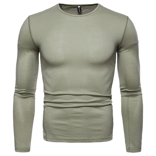Leisure Solid Color Round Neck Multifunction Bottoming Shirt