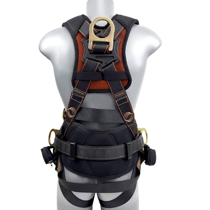 Safety Hammerhead 5pt Safety Harness Back Padded, QCB Chest, Tongue Buckle Legs Straps, Back & Side D-Rings