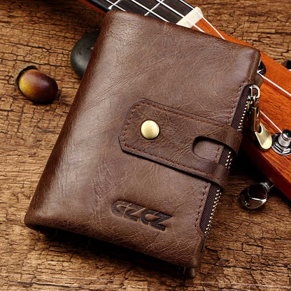 RFID Tolft Protection en cuir Carte Coin Men's Wallet