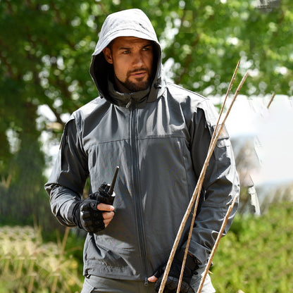 Casaco de casca macio urbano leve leve casaco masculino