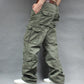 Solid Color Cotton Breathable Multi-pocket Washed Loose Overalls Pants