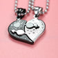 Sweet Love Heart Shape CZ Inlaid Stainless Steel Couple Necklace