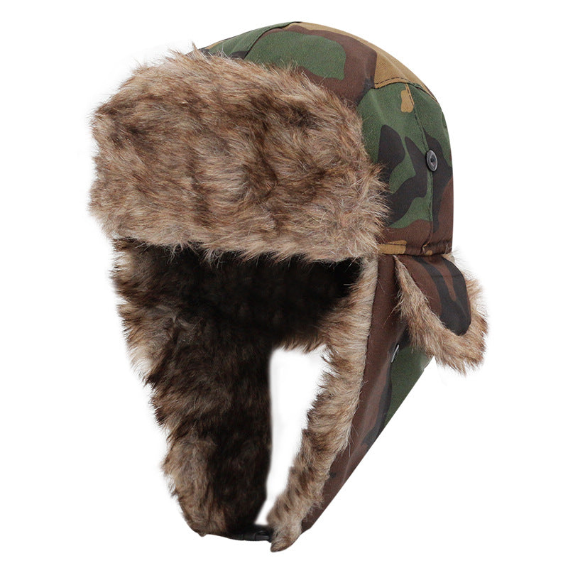 Outdoor Cold-proof Camouflage Plus Velvet Warm Ear Protection Hat