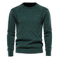 Cotton Casual Crewneck Solid Color Knit Men's Sweater