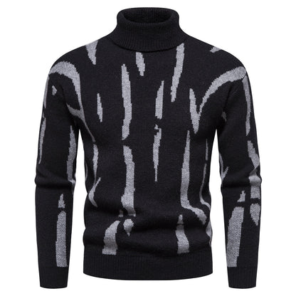 Men's Fashion Jacquard Turtleneck Sweater