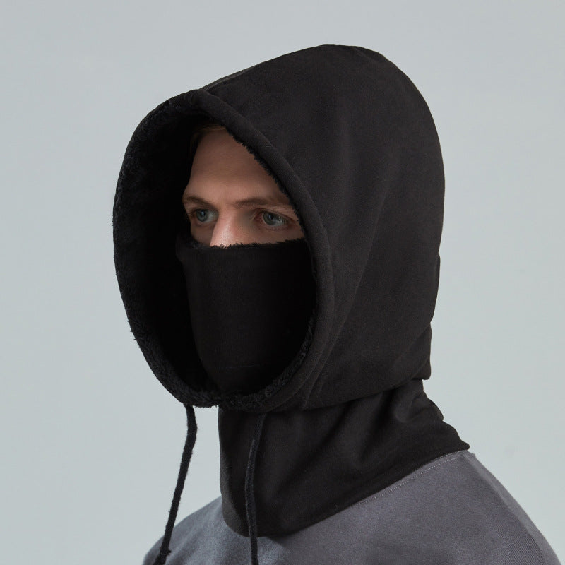Men's Outdoor Riding Windproof Fleece Ski Cap Warm Scarf Mask