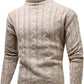 Outdoor Simple Twist Knitted Turtleneck Men's Sweater