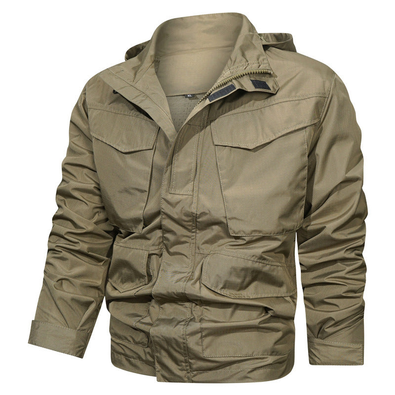 Men's Outdoor Waterproof Long Hooded Jacket