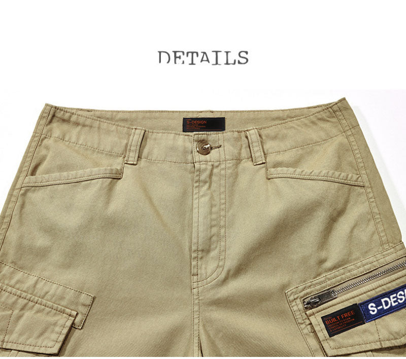 Summer Loose Casual Outdoor Multi-bag Tooling Cotton Men's Shorts