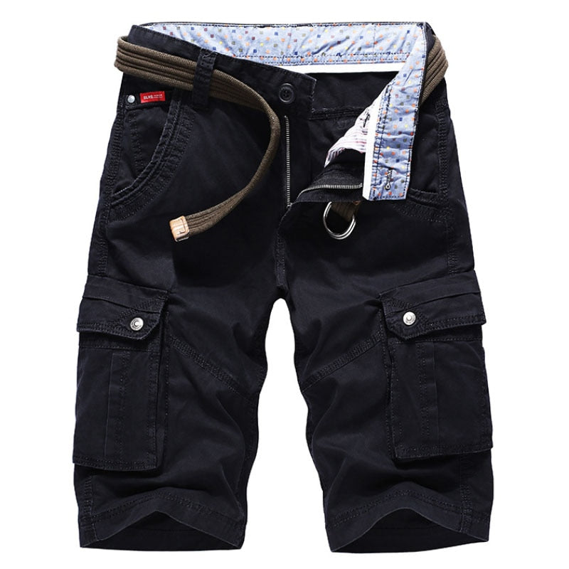 Safari Style Casual Multi-Pocket Summer Loose Men's Shorts (belt Not ...