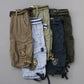 Men's Casual Striped Workwear Cotton Cargo Shorts ( With Belt )