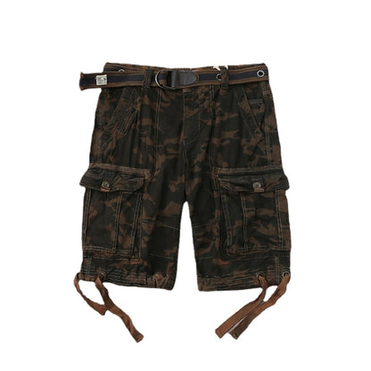 Shorts de praia masculinos casuais de vários bolsos