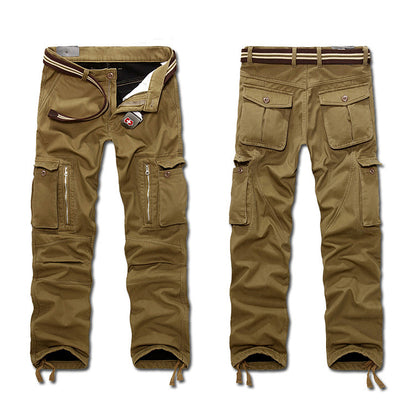 Casual Pockets Thicken Warm Winter Men's Cargo Pants - KINGEOUS