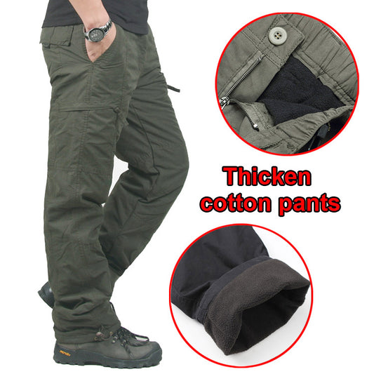Warm Double Layer Thick Cotton Outdoor Winter Men's Pants