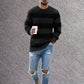 Fashion Round Neck Knitted Top Striped Men's Casual Sweater
