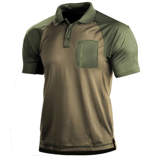 Men's Outdoor Retro Contrast Polo Sports T-Shirt