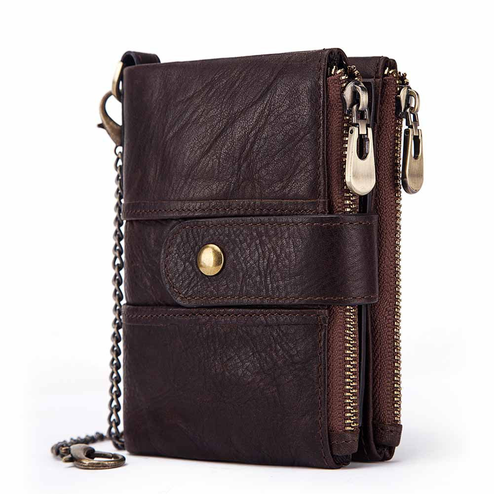 Multifunction Retro Zipper Leather Men's Wallet