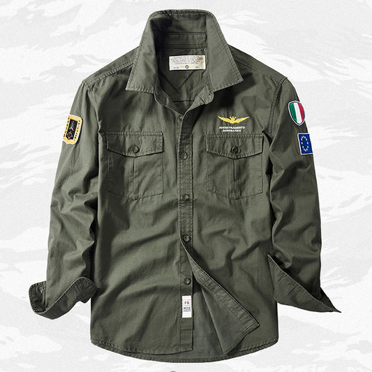 قميص رجالي بأكمام طويلة كاجوال مقاس كبير من Air Force MA1