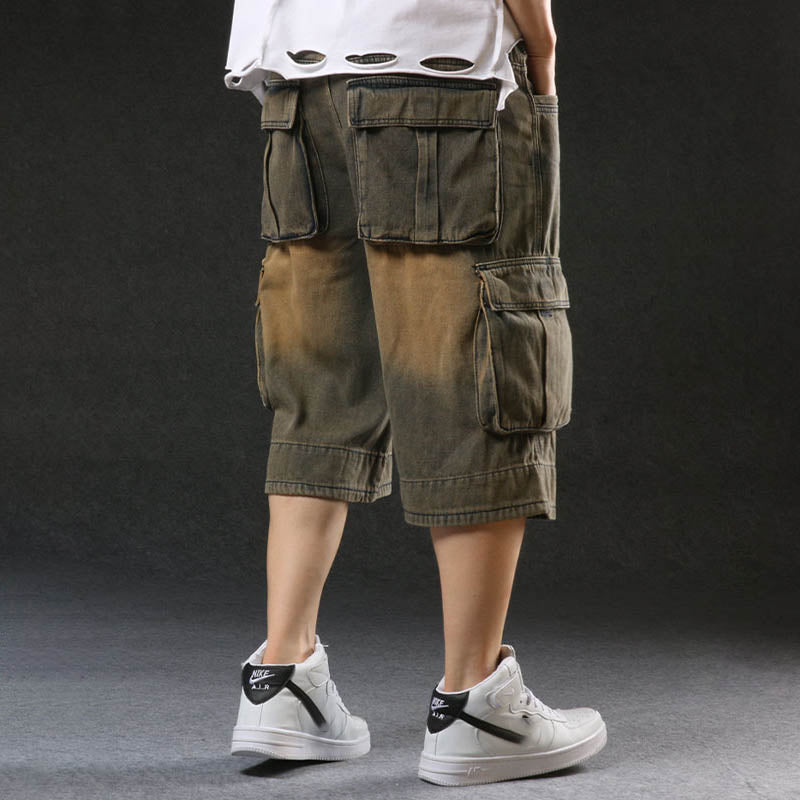 Vintage Casual Loose Multi-pocket Men‘s Shorts