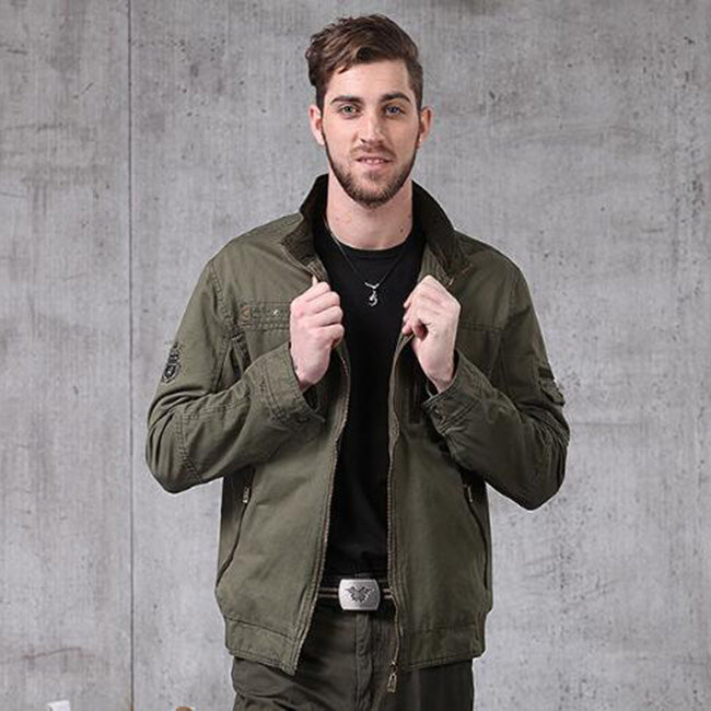 Casual Cotton Stand Collar Windproof Men's Jacket
