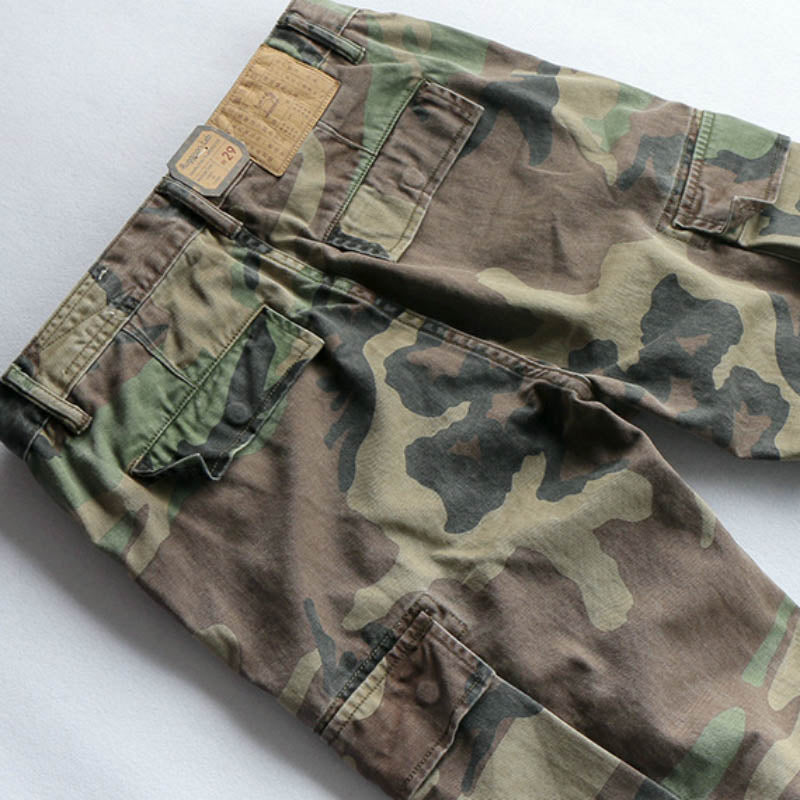 Casual Tooling Multi-pocket Camouflage Buckle Belt Men's Pants