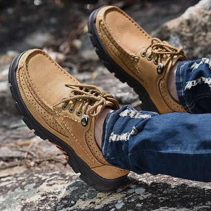 أحذية خارجية كاجوال من الجلد المصنفر مقاومة للتآكل