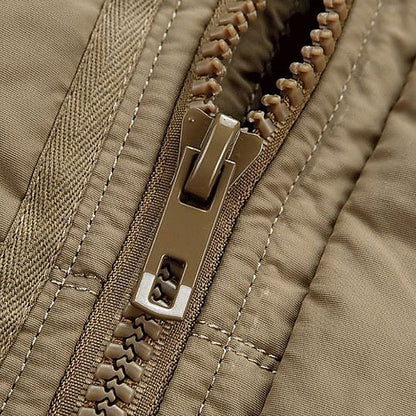 سترة رجالية بياقة من الفرو السميك للترفيه في الهواء الطلق