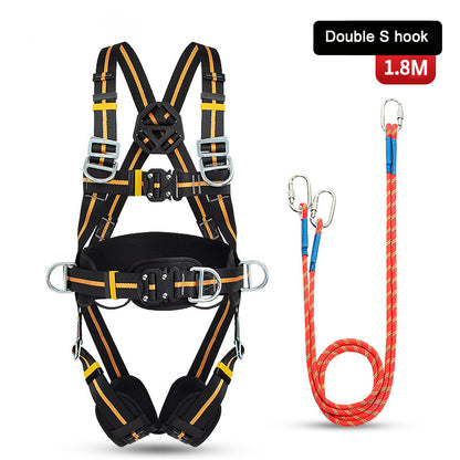 Outdoor Safety Harness High-altitude Operation Anti-fall Double Hook Buffer Bag Full Set