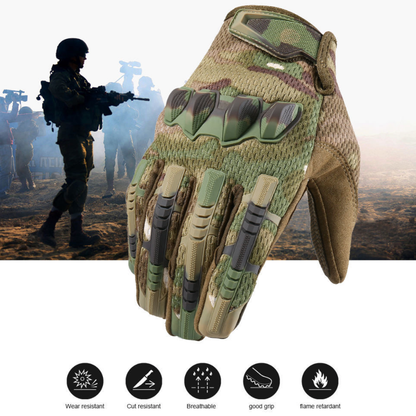 Tactical Gloves Full Finger, TPR Impact Protective, EVA Palm Padding for Men Airsoft Shooting Range