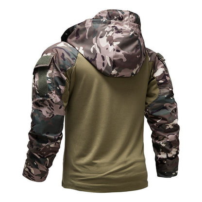 Camuflagem ao ar livre Camiseta de manga longa e com capuz
