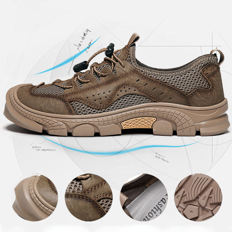 Casual Leather Retro Breathable Mountaineering Men's Shoes