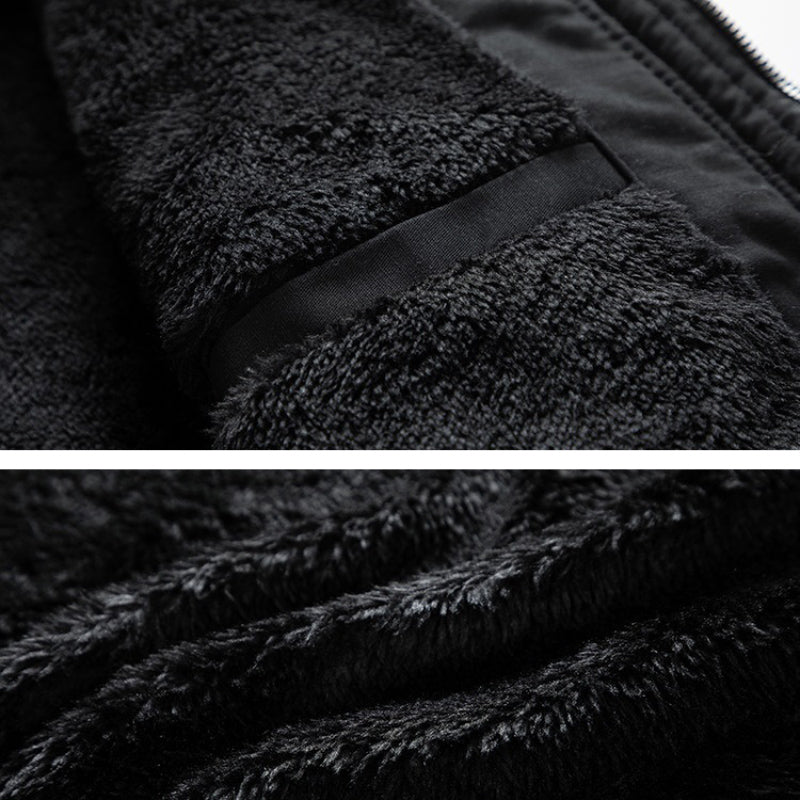 Casual Wash Hat Wool Detachable Men's Long Winter Jacket
