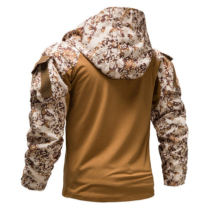 Camuflagem ao ar livre Camiseta de manga longa e com capuz
