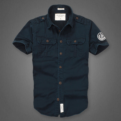 التمويه في الهواء الطلق فضفاضة قصيرة الأكمام قميص البضائع الرجال