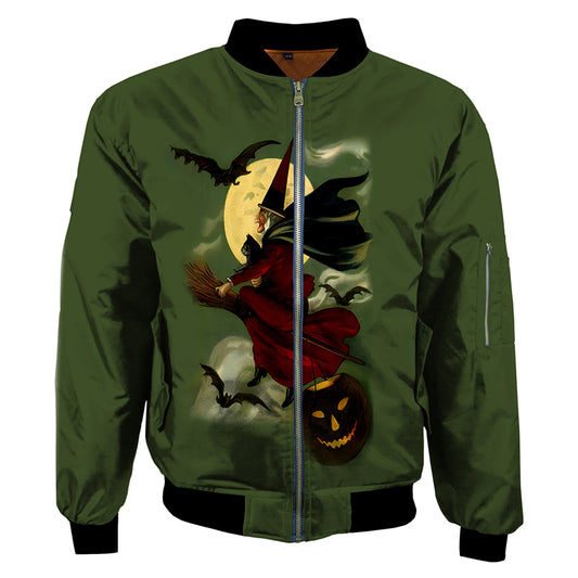 Halloween 3D Digital Print Cotton Zipper XS-7XL Men and Women Couple Jacket