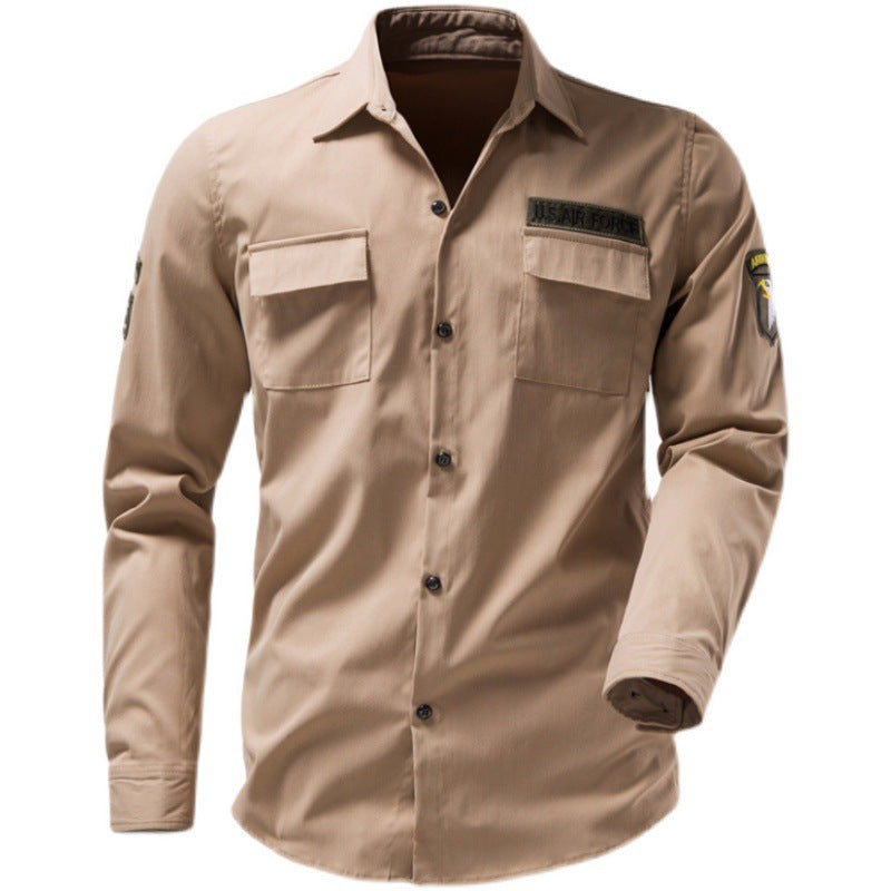 Outdoor Army Fan Multi Pocket Embroidered Men's Shirt